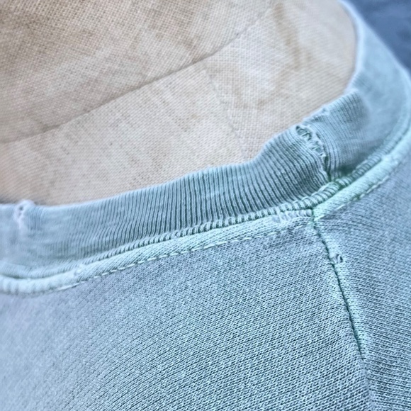 90s Distressed Sweatshirt boxy cut One Size Women's large Sage Green - Picture 9 of 11